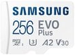 MEMORY MICRO SDXC EVO+ 256GB/V30 W/A MB-MC256KA/EU SAMSUNG цена и информация | Atmiņas kartes mobilajiem telefoniem | 220.lv
