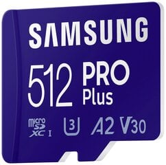 Samsung microSD Card Pro Plus  512 GB, M цена и информация | Карты памяти для мобильных телефонов | 220.lv