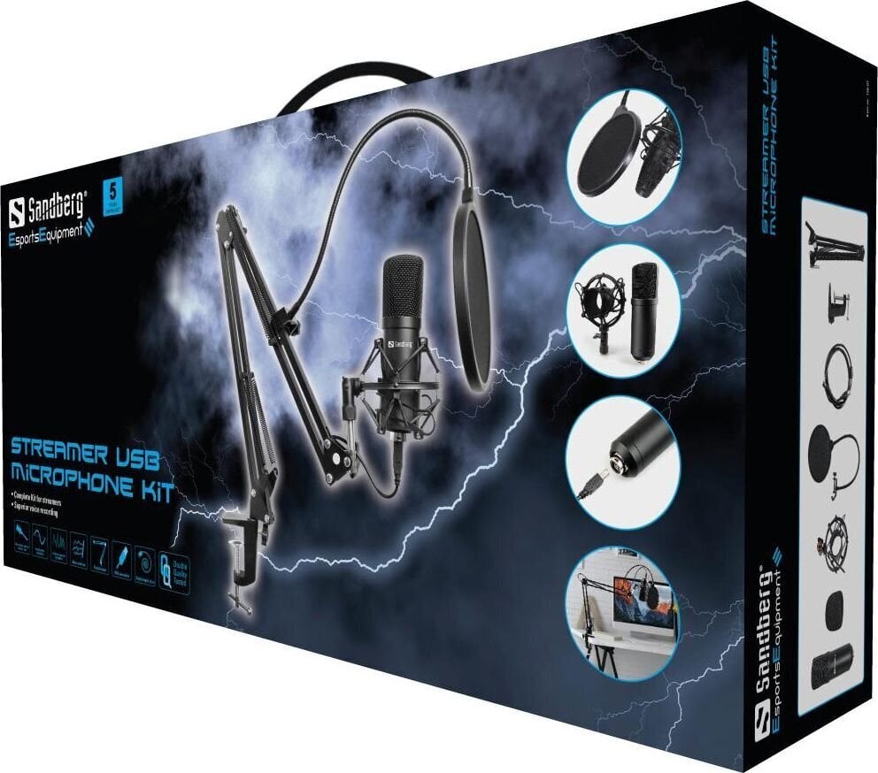 Mikrofons Kit Sandberg Streamer USB цена и информация | Mikrofoni | 220.lv