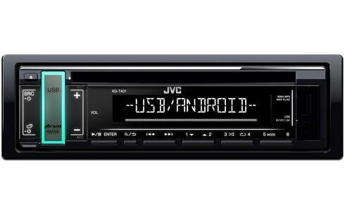 JVC KD-T401 Automagnetola CD / USB / SD / MMC / RCU / AUX / RADIO / 4 X 50W Black cena un informācija | Auto magnetolas, multimedija | 220.lv