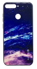 Aizmugurējais vāciņš Evelatus    Samsung    A7 2018 Picture Glass Case    Starry Night cena un informācija | Telefonu vāciņi, maciņi | 220.lv