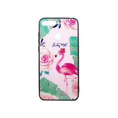 Aizmugurējais vāciņš Evelatus    Huawei    Y6 2018 Picture Glass Case    Flamingo Party цена и информация | Чехлы для телефонов | 220.lv