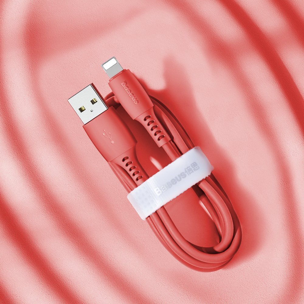 1 Preces bez IMEI/SN Baseus       Colorful Cable USB to Lightning 2.4A 1.2M    Red cena un informācija | Savienotājkabeļi | 220.lv