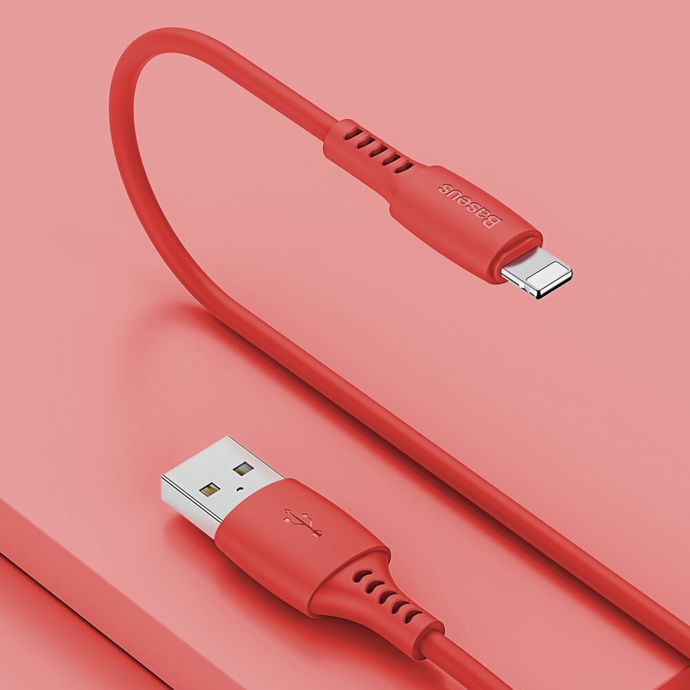 1 Preces bez IMEI/SN Baseus       Colorful Cable USB to Lightning 2.4A 1.2M    Red cena un informācija | Savienotājkabeļi | 220.lv