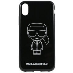 Aizmugurējais vāciņš Karl Lagerfeld       iPhone XR PC/TPU Glitter Ikonik White Outline    Black цена и информация | Чехлы для телефонов | 220.lv