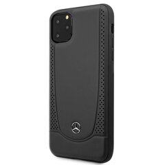 Maciņš aizmugurējais Mercedes-Benz    Apple    iPhone 11 Pro Max Leather Hardcase Perforation    Black cena un informācija | Telefonu vāciņi, maciņi | 220.lv