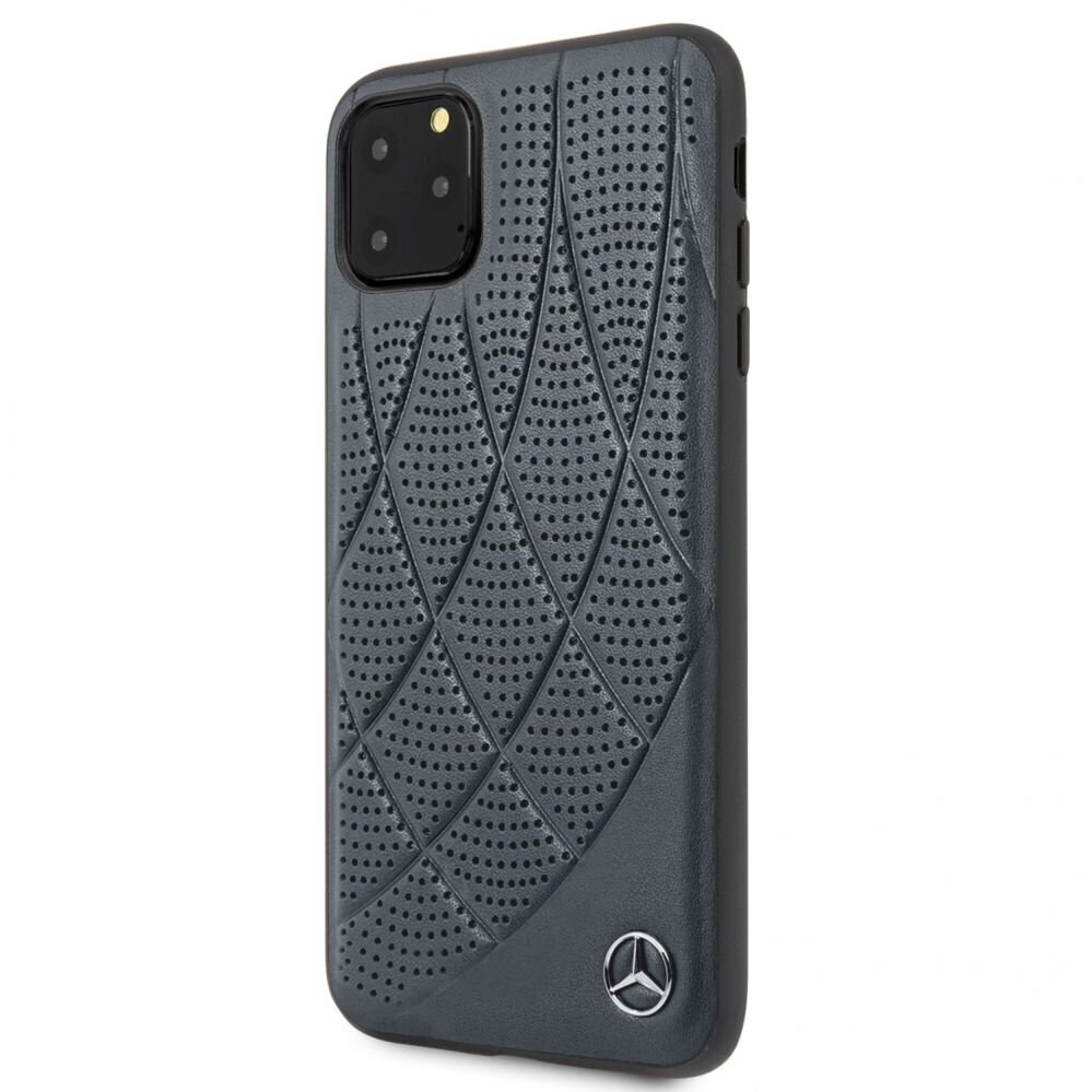 Maciņš aizmugurējais Mercedes-Benz    Apple    iPhone 11 Pro Max Quilted Genuine Leather    Blue cena un informācija | Telefonu vāciņi, maciņi | 220.lv