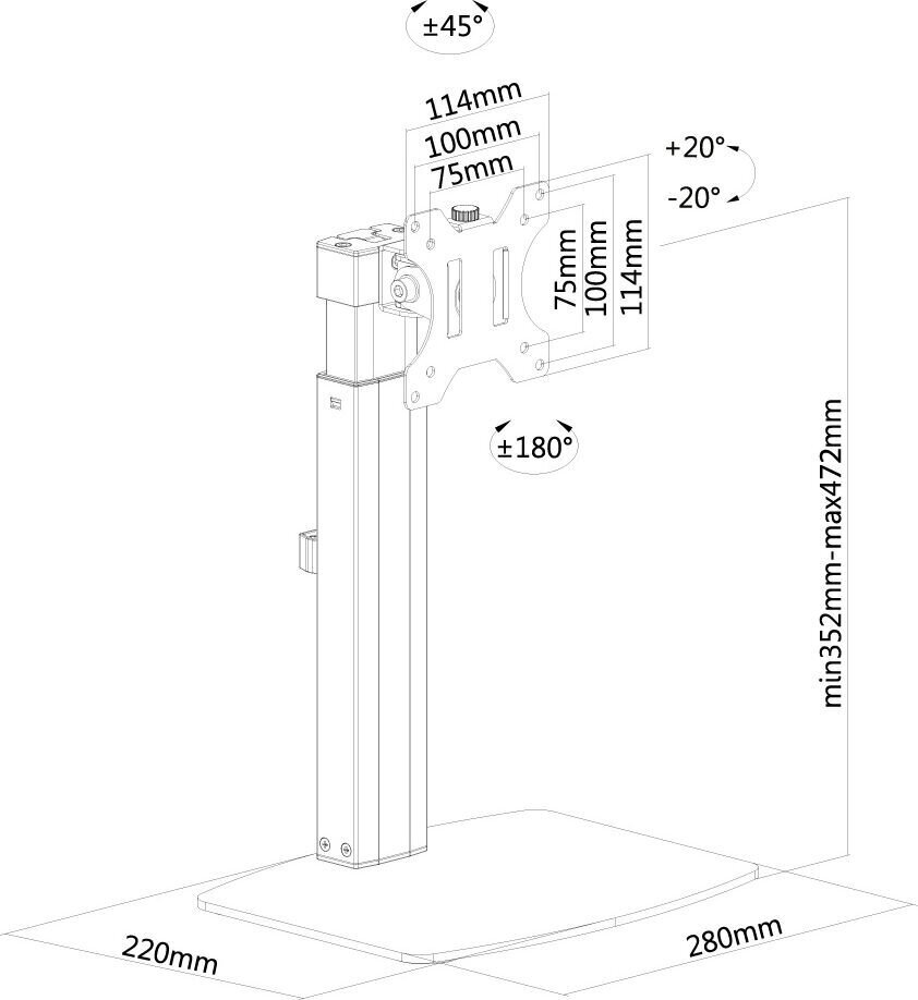 Neomounts 497124, 32" цена и информация | Monitora turētāji | 220.lv