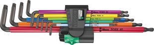 Wera L-key set multicolour XL for TORX screws, long version 967/9 TX XL cena un informācija | Rokas instrumenti | 220.lv