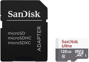 MEMORY MICRO SDXC 128GB UHS-I/W/A SDSQUNR-128G-GN6TA SANDISK цена и информация | Карты памяти для мобильных телефонов | 220.lv