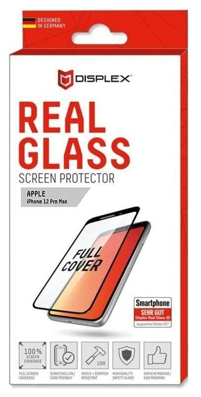 • Apple iPhone 12 Pro Max Full Cover 3D Screen Glass by diplex Black cena un informācija | Ekrāna aizsargstikli | 220.lv