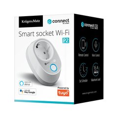 Kruger & Matz KM2200 smart WI FI kontaktligzdas adapteris / Google mājas lapa / Alexa White cena un informācija | Elektrības slēdži, rozetes | 220.lv