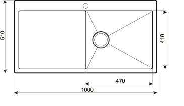 Virtuves izlietne LUNA-LUN101M-R cena un informācija | Virtuves izlietnes | 220.lv