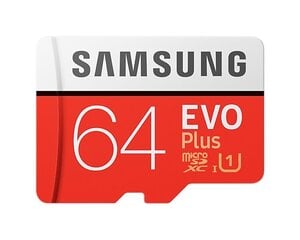 Samsung MB-MC64HA/APC Evo Plus Micro SD Card 64GB (+ адаптер СД) цена и информация | Карты памяти для телефонов | 220.lv