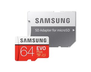 1 Preces bez IMEI/SN Samsung       MB-MC64HA/APC Evo Plus Micro SD Card With SD Adapter - 64GB цена и информация | Карты памяти для мобильных телефонов | 220.lv