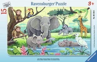 Пазл Ravensburger небольшой плитки 15 шт Животные Африки цена и информация | Пазлы | 220.lv