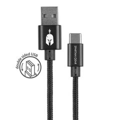 Spartan Gear Double Sided USB to Type-C Braided Cable - Black, 2m (PS5, XSX, Switch) cena un informācija | Savienotājkabeļi | 220.lv