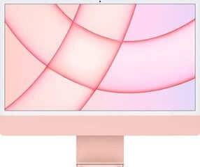 iMac 24” 4.5K Retina, Apple M1 8C CPU, 8C GPU/8GB/256GB SSD/Pink/INT - MGPM3ZE/A cena un informācija | Apple Datortehnika | 220.lv