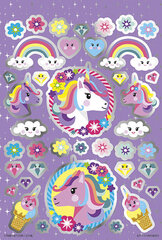 TOTUM uzlīmju komplekts Unicorn Sticker Book, 4 loksnes, 071117 цена и информация | Развивающие игрушки | 220.lv