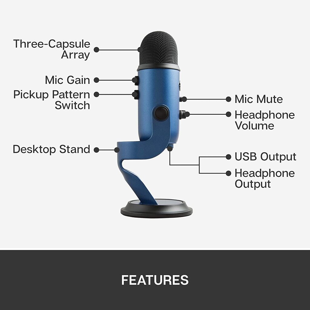 Mikrofons Yeti, Blue цена и информация | Mikrofoni | 220.lv