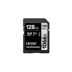 Lexar Professional 1066x SDXC UHS-I SDXC, 128 GB, Silver, Class 10, U3, V30, 120 MB цена и информация | Карты памяти для мобильных телефонов | 220.lv