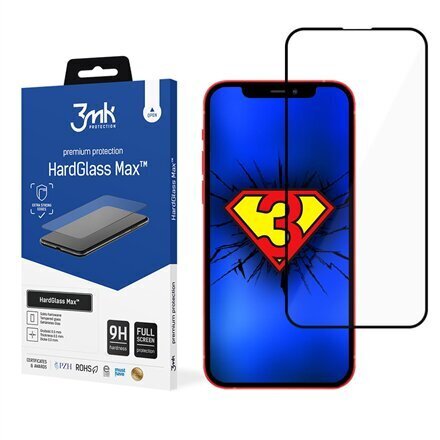 3MK HardGlass Max For iPhone 13 Mini, Bl цена и информация | Ekrāna aizsargstikli | 220.lv