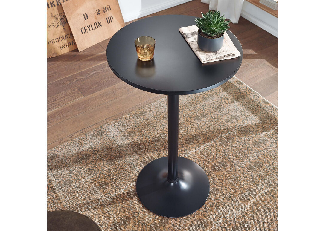 Bāra galds Ø60cm, melns cena un informācija | Virtuves un ēdamistabas krēsli | 220.lv