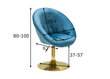 Krēsls, zils/zelts cena un informācija | Virtuves un ēdamistabas krēsli | 220.lv