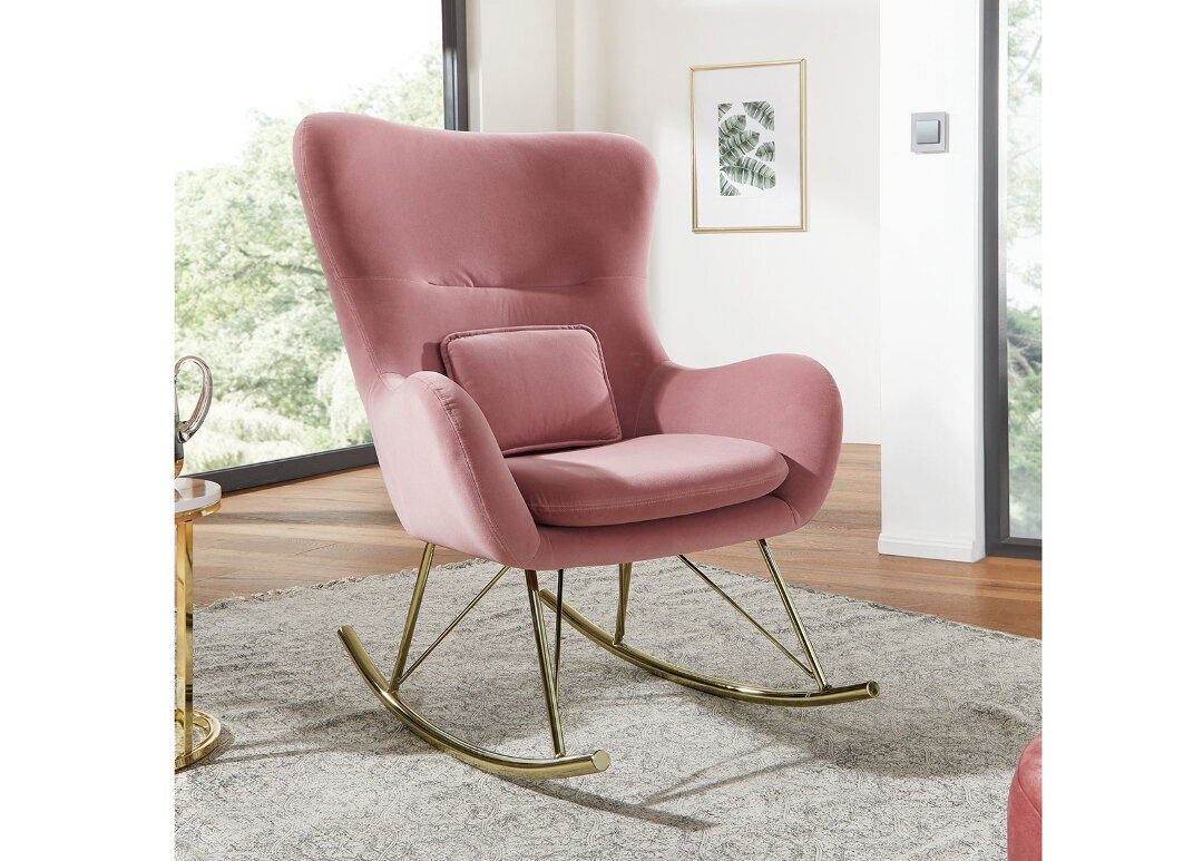Šūpuļkrēsls Samt, rozā cena un informācija | Atpūtas krēsli | 220.lv