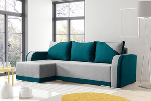 Izvelkamais stūra dīvāns Arizona, gaiši pelēks/zilgani zaļš cena un informācija | Dīvāni | 220.lv
