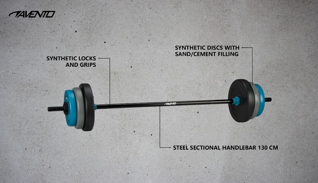 Avento Štanga su svoriais AVENTO 42DM 130cm 20kg цена и информация | Svari, hanteles, stieņi | 220.lv