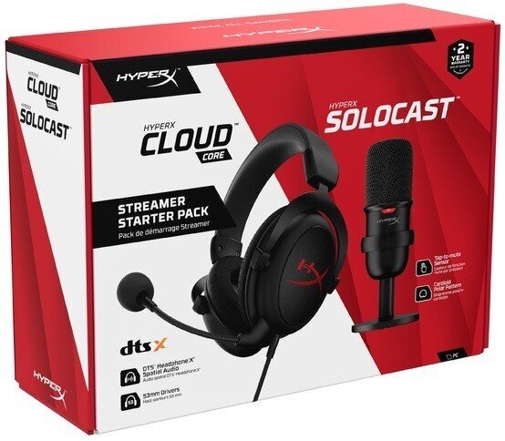 Austinas +MICROPHONE HYPERX/STARTER KIT HBNDL0001 KINGSTON цена и информация | Austiņas | 220.lv