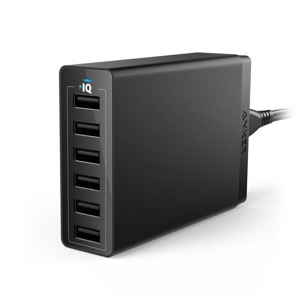 MOBILE CHARGER WALL POWERPORT/6P 60W A2123L12 ANKER cena un informācija | Lādētāji un adapteri | 220.lv