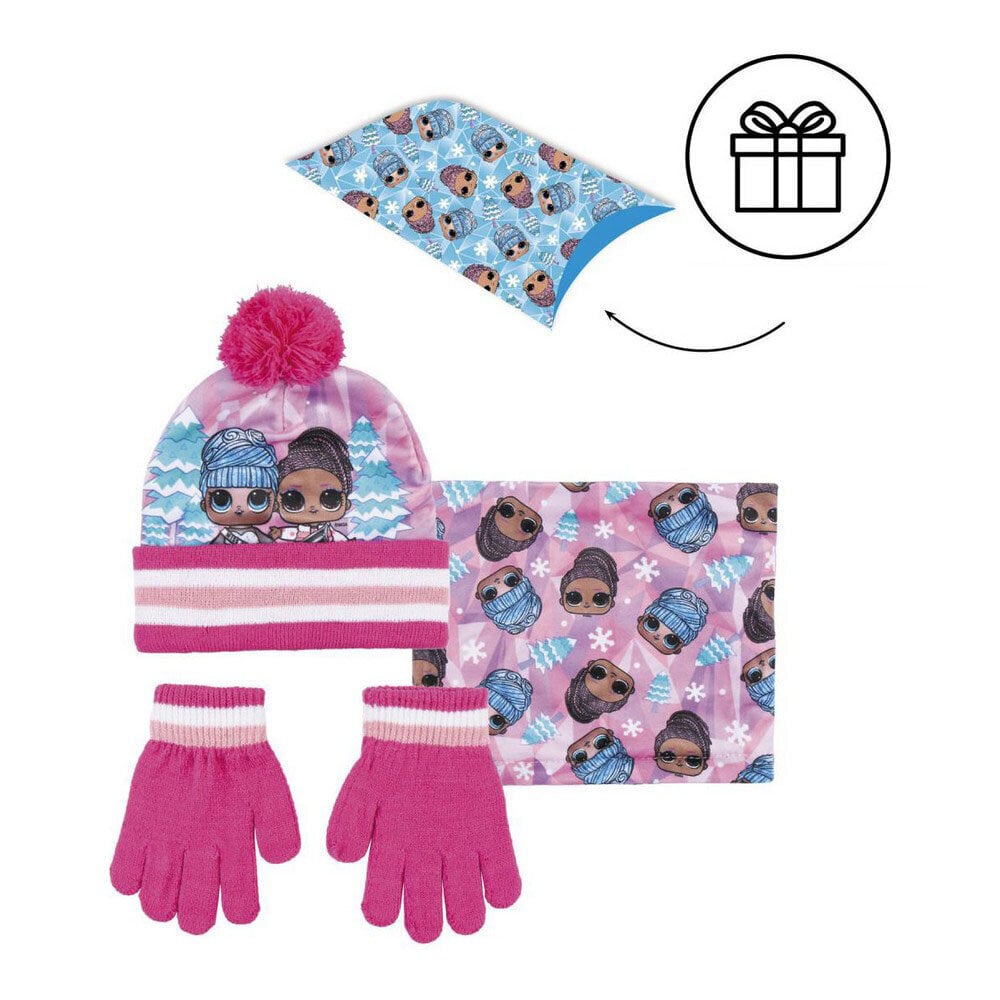 Cepure, cimdi un kakla sildītājs - LOL Surprise!, rozā cena un informācija | Cepures, cimdi, šalles meitenēm | 220.lv