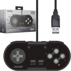 Retro-Bit Legacy 16: Wired Controller with USB Port - Onyx (Switch, PC, MAC, USB Devices) cena un informācija | Spēļu kontrolieri | 220.lv