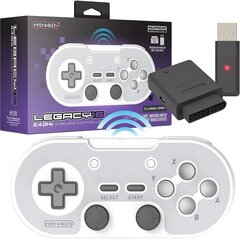 Retro-Bit Legacy 16: 2.4GHz Wireless Controller - Classic Grey (SNES, Switch, PC, MAC, USB Devices) cena un informācija | Spēļu kontrolieri | 220.lv