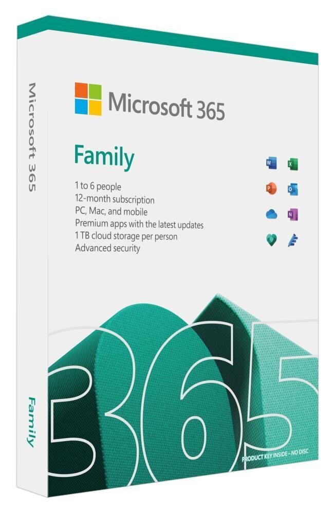 SW RET MICROSOFT 365 FAMILY/ENG P8 6GQ-01556 MS cena un informācija | Lietojumprogrammas | 220.lv