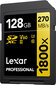 Lexar memory card SDXC 128GB Professional 1800x UHS-II U3 V60 cena un informācija | USB Atmiņas kartes | 220.lv