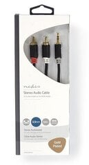 Nedis Aux Audio vads 3.5 mm -> 2x RCA 0.5m Melns цена и информация | Кабели и провода | 220.lv