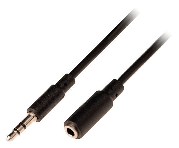 Nedis Aux Audio vads 3.5 mm (M) -> 3.5 mm (F) 2m Melns cena un informācija | Kabeļi un vadi | 220.lv