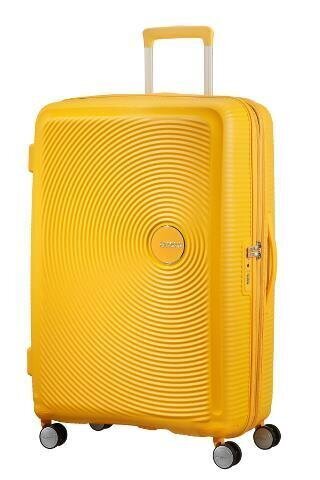 American Tourister lielais ceļojumu koferis Soundbox Spinner Expandable 77 cm, dzeltens цена и информация | Koferi, ceļojumu somas | 220.lv