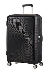 American Tourister lielais ceļojumu koferis Soundbox Spinner Expandable 77 cm, melns цена и информация | Чемоданы, дорожные сумки | 220.lv