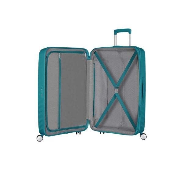 American Tourister rokas bagāža Soundbox Spinner Expandable 55 cm, zaļa cena un informācija | Koferi, ceļojumu somas | 220.lv