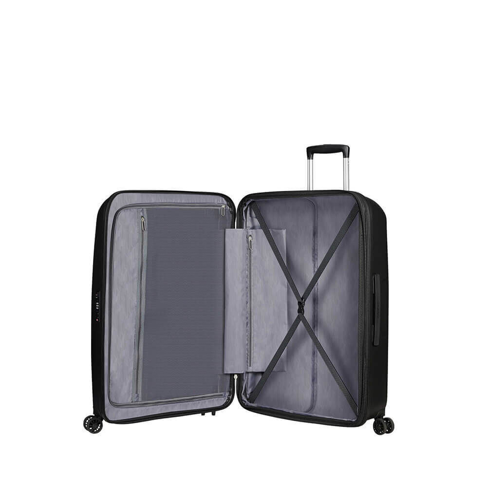 American Tourister vidējā lieluma ceļojumu koferis Bon Air DLX Spinner Expandable 66 cm, melns cena un informācija | Koferi, ceļojumu somas | 220.lv