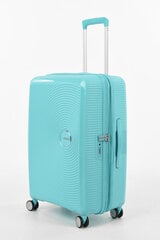 American Tourister vidējā lieluma ceļojumu koferis Soundbox Spinner Expandable 67 cm, gaiši zilā krāsā cena un informācija | Koferi, ceļojumu somas | 220.lv