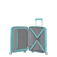 American Tourister rokas bagāža Soundbox Spinner Expandable 55 cm, gaiši zilā krāsā цена и информация | Чемоданы, дорожные сумки | 220.lv
