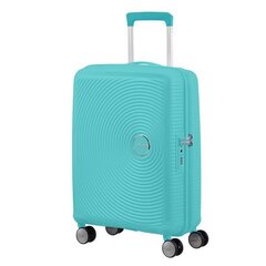 Чемодан для ручной клади American Tourister Soundbox Spinner Expandable, 55 см, голубой цена и информация | Чемоданы, дорожные сумки | 220.lv