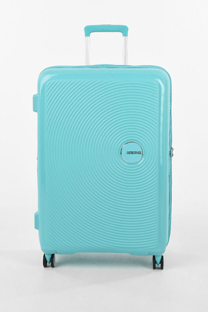 American Tourister liels ceļojumu koferis Soundbox Spinner Expandable 77 cm, gaiši zilā krāsā cena un informācija | Koferi, ceļojumu somas | 220.lv
