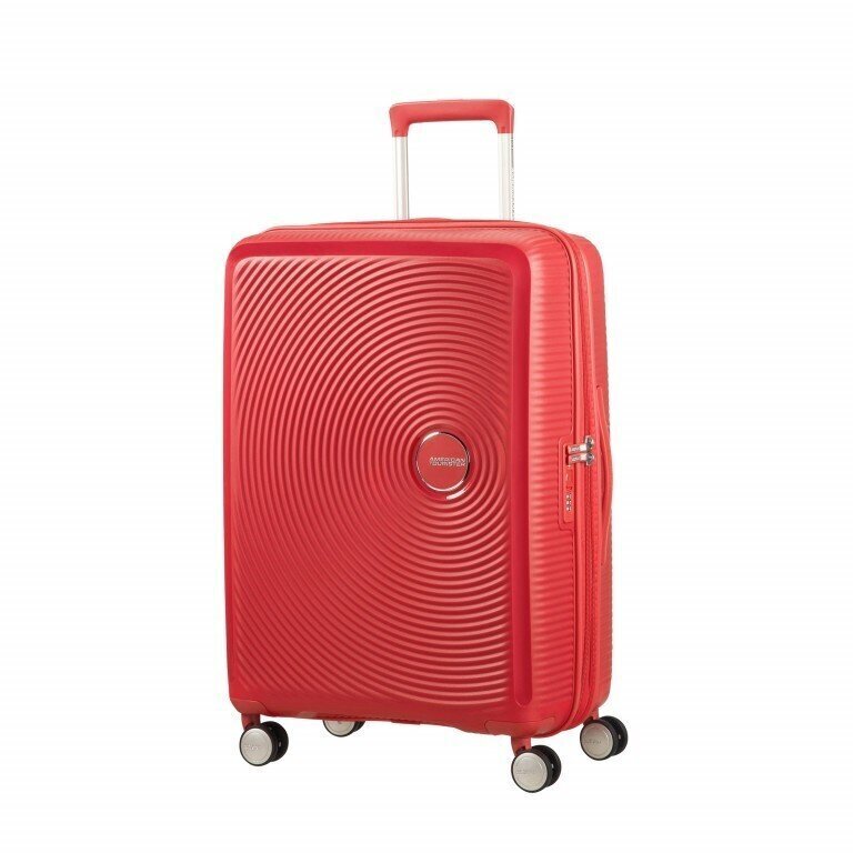 American Tourister vidējā lieluma ceļojumu koferis Soundbox Spinner Expandable 67 cm, sarkans cena un informācija | Koferi, ceļojumu somas | 220.lv