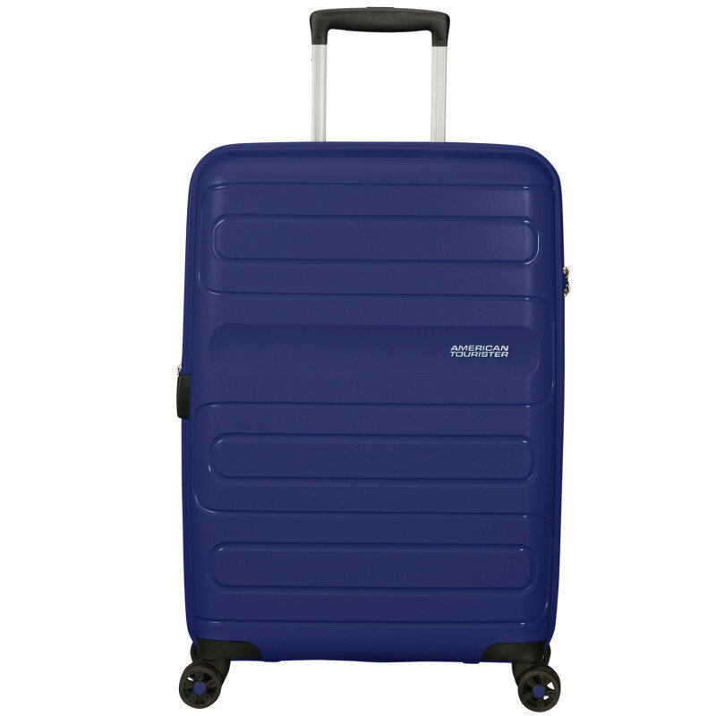 American Tourister vidējā lieluma ceļojumu koferis Sunside Spinner 68 EXP, tumšzilā krāsā cena un informācija | Koferi, ceļojumu somas | 220.lv